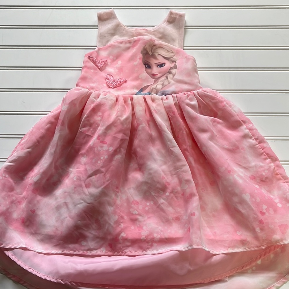 H&M Toddler Girl Queen Elsa Short Sleeve Hi Lo Midi Dress Size 1.5-2Y EUC